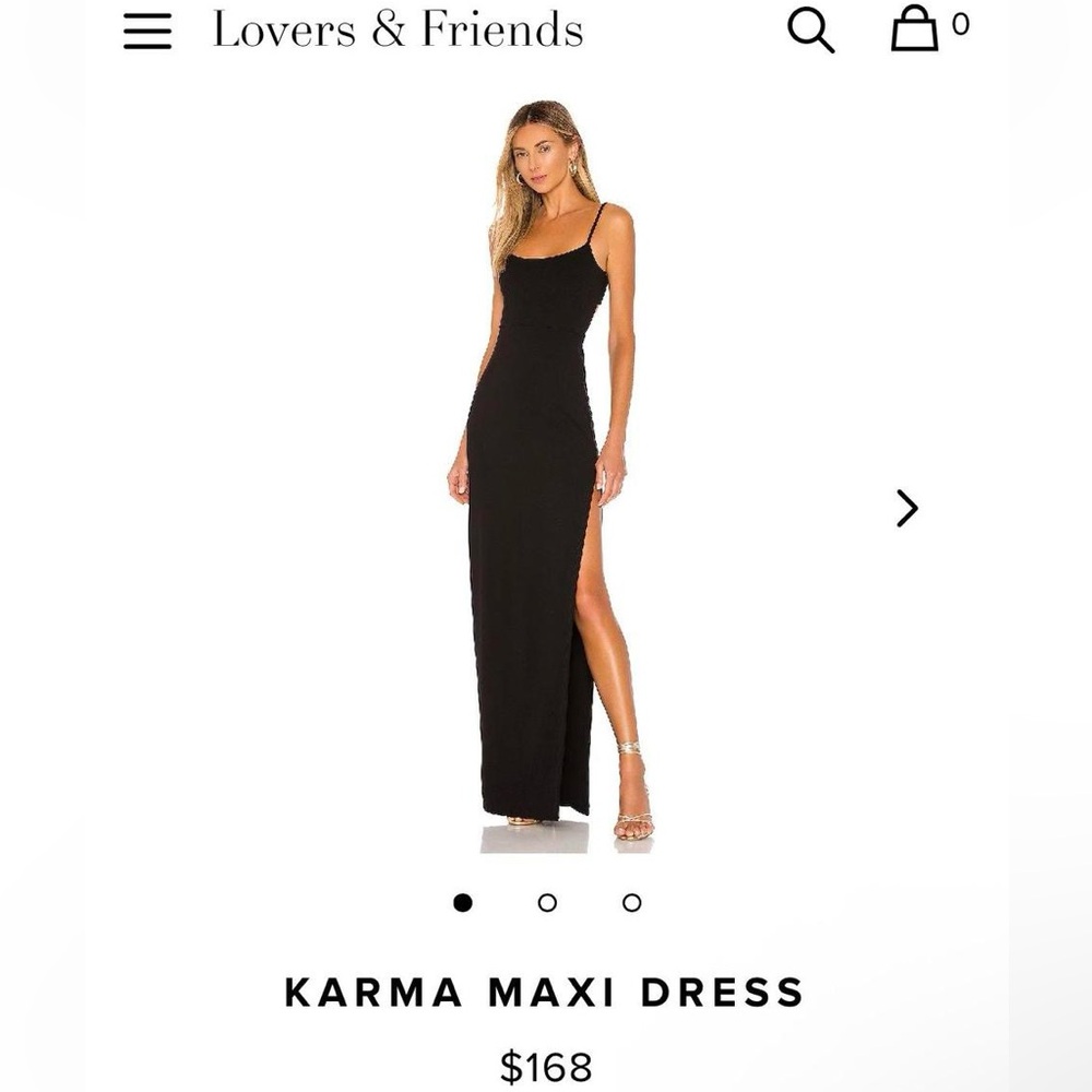 Lovers+Friends Karma black maxi dress size XS